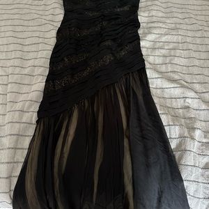 Tadashi Shoji black floor tube top length gown.  Size 6